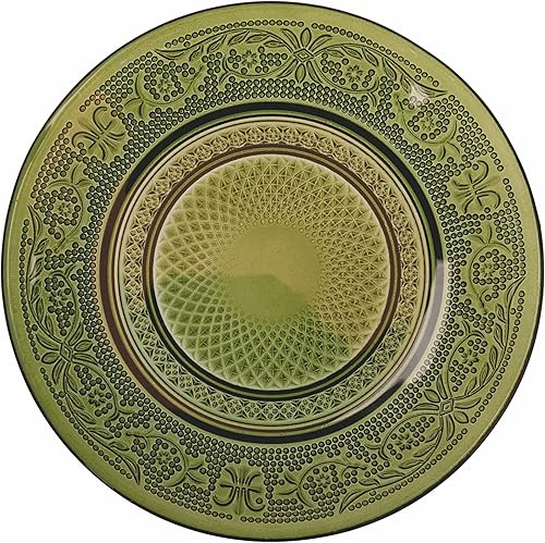 Villa d'Este Home Tivoli 1996 Lot de 6 soucoupes à pain Ø 15 cm en verre, Imperial Greenery - Nail Gallerys