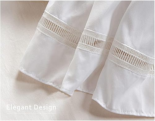 Surwin Cache-Sommiers Jupe de lit à Volants, Dentelle Blanche Jupe de Lit Élastique Robuste et Microfibre Style Enveloppant Facile a Mettre et à Enlever, Jupe de lit Décorative (200x220x38cm,Blanc) - Nail Gallerys