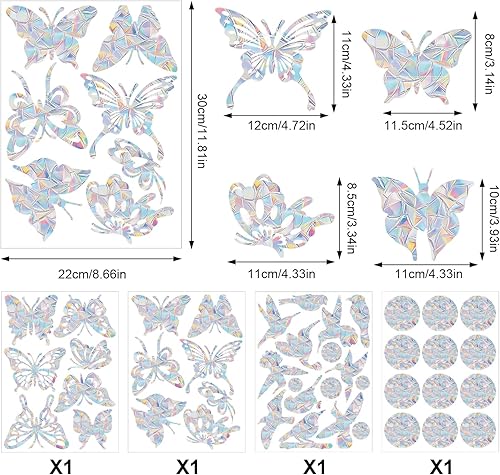 72 Suncatcher Sticker Autocollant Fenetre Sun Catcher Sticker sur le Thème du Ciel Peuvent Aider les Oiseaux à Détecter le Verre et à Décorer la Pièce Adapté à Divers Matériaux en Verre - Nail Gallerys