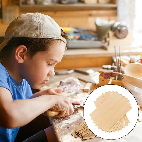 Lot de 12 plaques de contreplaqué - 300 x 200 x 2 mm - En bois de tilleul naturel non fini - Plaques en bois de balsa - Pour gravure, projets en bois et gravure, projets de bricolage - Nail Gallerys