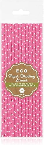 Godan 12 pailles roses à pois blancs - Nail Gallerys