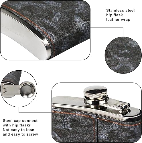 Flasque en acier inoxydable 260 ml - Bouteille de vin portable au format de poche - Convient pour bar, fête, camping, barbecue - Noir - Nail Gallerys