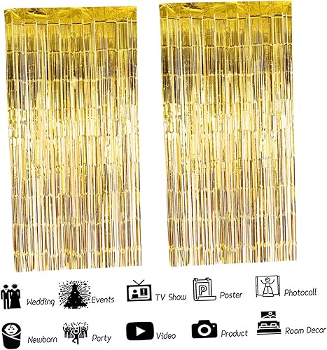 Toddmomy 2Pièces Rideau De Métalliques pour Décorations De Fête Anniversaire pour Photo Booth Et Arrière Plan - Nail Gallerys