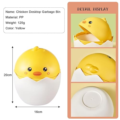 XineYuor Mini Poubelle de Table Avec Couvercle，Petite Poubelle de Table Portable，Pour Bureau, Chambre d'enfant, Dessin - Nail Gallerys