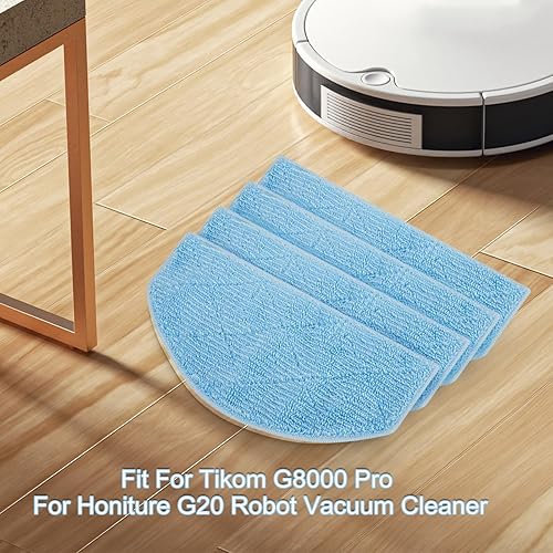 Lot de 4/10 chiffons de rechange lavables pour aspirateur Tikom G8000 Pro et pour Honiture G20 Robot Aspirateur (4 pièces) - Nail Gallerys