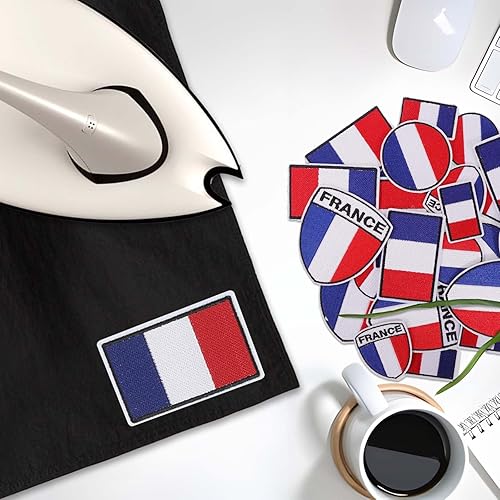 MWOOT Écusson Français, Patchs Drapeau Français, Lot de 12 Patch France, Pièces pour Applications Brodées pour sac à dos Vêtements Chapeaux Vestes Jeans Décoration - Nail Gallerys