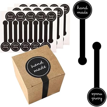 300 Pièces Autocollant Cadeau Long Style, Autocollants Faits à la Main, Autocollant de Boîte À Gâteau, Autocollants L'emballage Nourriture, Autocollants de Fermeture pour Boîtes et Sacs - Nail Gallerys