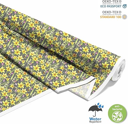 HEKO PANELS Oxford Tissu Imperméable Au Mètre Polyester De Couture D'ameublement Tissus Pour Mobilier Décorative Artisanat Rembourrage Fleurs des Champs 3 Mètres 155 x 300 cm - Nail Gallerys