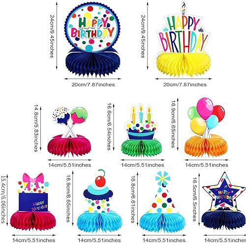 Guyode 9 Pièces Centre de Table Anniversaire Réutilisable Tischdeko Geburtstag Couleurs Vives Decoration Fete Forme Tridimensionnelle S'applique à Décorations Fête d'anniversaire pour Garçons Filles - Nail Gallerys