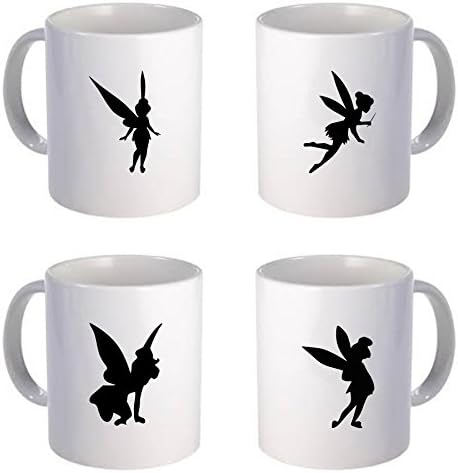 24 x Fairy Vinyl Stickers - Waterproof Decal Wine Glass Mug Wall Light Switch Car mirror (V1. Black) - Nail Gallerys