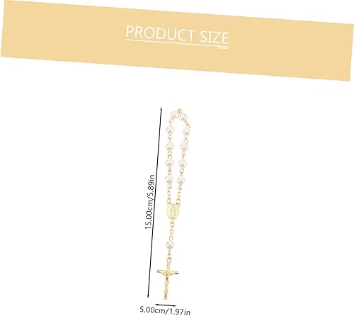 IMIKEYA 3 Pièces Croix De Perle De Verre Perles Saint En Gros Catholique Chapelet Collier Plastique - Nail Gallerys
