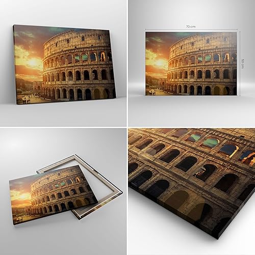 Moderne Impression sur Toile Coloseum Roma Architecture Italie Image Tableau Decoration Murale 70x50cm Deco Cadre Décoration Salon Chambre Horizontal Tableaux Decoratifs Muraux Art Wall AA70x50-2966 - Nail Gallerys