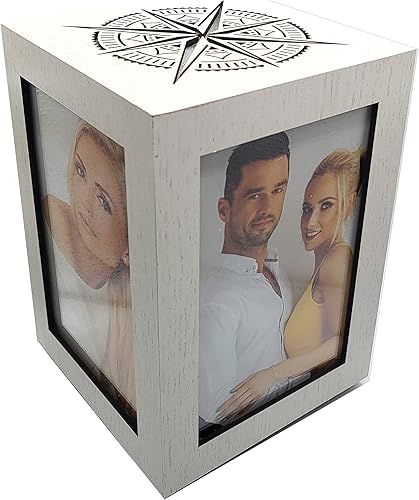 Cube photo rotatif. Cadres photos personnalisés. Cadres photos multiples. Décoration d'intérieur. La rose des vents. Cadre photo 10x10. PETIT COMPAS - Nail Gallerys