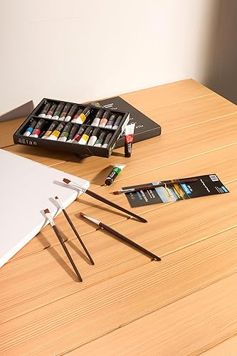 Elan Lot de 5 pinceaux angulaires en nylon synthétique - Pinceaux angulaires à manche court pour peinture acrylique et gouache - Nail Gallerys