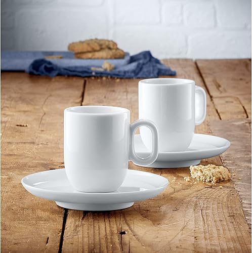 WMF Barista Lot de 4 Tasses à Café 60 ml Avec Soucoupes pour Expresso, Porcelaine, Verre à Café, Lave-Vaisselle - Nail Gallerys
