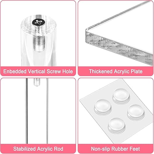 LATERN 4 Niveaux Présentoir à Cupcakes, Carré Tour à Gâteaux en Acrylique Présentoir Transparent à Étages Support à Desserts Réutilisable pour Mariage Anniversaire Baby Shower Halloween Fête - Nail Gallerys