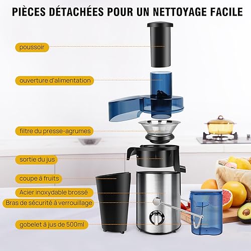 Centrifugeuse Extracteur de Jus, Centrifugeuse de Fruits et Legumes: 2 Vitesses, 1000W Extraction Jus Rapide et Efficace | 65MM Large Bouche, Pieds Antidérapants, Anti-Goutte, Nettoyage Facile - Nail Gallerys