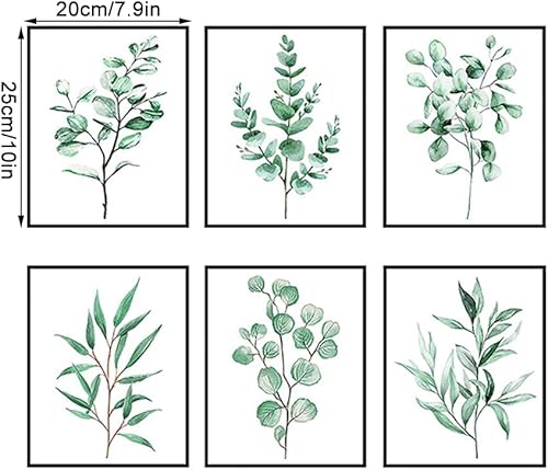 quiodok 6 Pièces Set d'Affiches Plantes Esthétique Vert Affiches Decoration Murale 30 x 40 cm Affiche Murale Posters Floraux éLéGants pour Salon pour la Maison, Bureau, Salon- Sans Cadre - Nail Gallerys