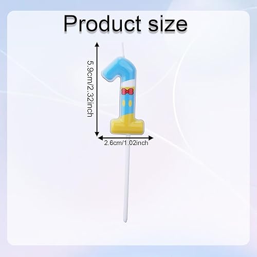 Bougies Numérotées Bleu Jaune Blanc, Décoration de Gâteau d'Anniversaire Thème Dessin Animé Bougie Numérotée pour Fête Fournitures de Célébration (6) - Nail Gallerys