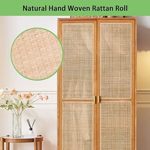 60cm de Largeur, Naturel Rouleau de Cannage Rotin pour Meuble, Naturel Sangle Canne Pré-tissée Ouverte, Naturel Rouleau de Toile Tissu en Rotin pour Chaise Armoire Bricolage Projets de Cannage(40x150c - Nail Gallerys