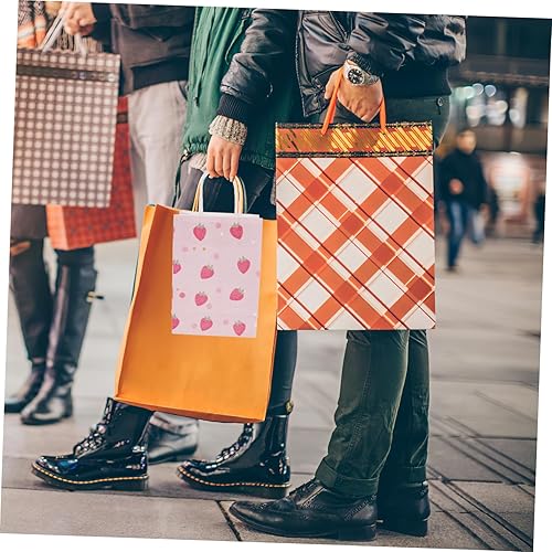 TOPPERFUN 1 Jeu Fraise Sacs De Fête D'anniversaire Sacs De Friandises Aux Fraises Sacs Avec Poignées Sacs De Bonbons Pour La Fête D'anniversaire Papier Kraft 16 Pièces - Nail Gallerys