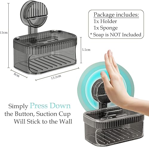 Porte-savon à ventouse, porte-savon avec éponge et porte-éponge pour évier de cuisine, douche, porte-savon mural avec drainage, porte-savon pour douche, porte-savon pour évier - Nail Gallerys