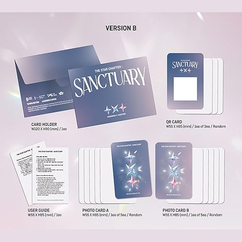 TXT - [The Star Chapter: SANCTUARY] (Weverse Albums ver. - Version B) Card Holder + User Guide + QR Card + Photo Card A + Photo Card B + 5 Extra Photocards - Nail Gallerys