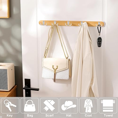 Tunejoy Crochet Porte Manteau Double Patères à Vêtements avec Vis Crochet de Manteau Mural pour Salle de Bain Cuisine 10 Pièces Or Rose - Nail Gallerys