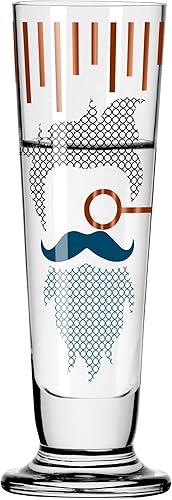 Ritzenhoff 1061010 Verre à liqueur 40 ml - série Heldenfest, motif n° 10 - Barber - rond et multicolore - Made in Germany - Nail Gallerys