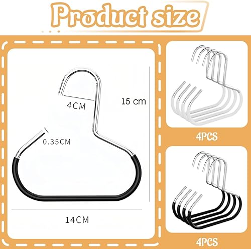 Support de Casquettes, Accroche Casquette, Organisateur de Chapeaux Polyvalent, Crochets pour Rangement de Casquettes, Convient pour les Chapeaux, les Écharpes, les Cravates (8 pièces, Noir et Blanc) - Nail Gallerys