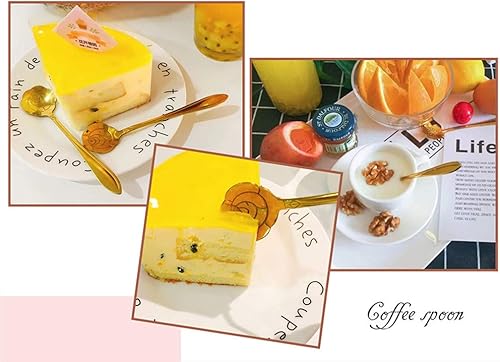 Ototon Cuillères à Café Forme de Fleurs en Acier Inoxydable Cuillères à Dessert Cuillère à Sucre Crème pour Cuisine Pâtisserie Mariage Couverts 8pcs - Nail Gallerys