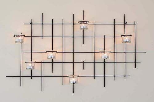 DanDiBo Support Bougie Chauffe-Plat Mural 7XXL Chandelier Mural Métal 83cm Porte Bougie Chauffe-Plat Chandelier Bougeoir - Nail Gallerys