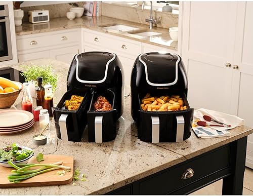 Russell Hobbs Air Fryer Double tiroir [2 Paniers 4,25L ou 8,5L au total ] SatisFry Snappi (8 en 1, écran tactile, synchronisation des temps de cuisson, Ajouts d'aliments) Friteuse sans huile 27290-56 - Nail Gallerys