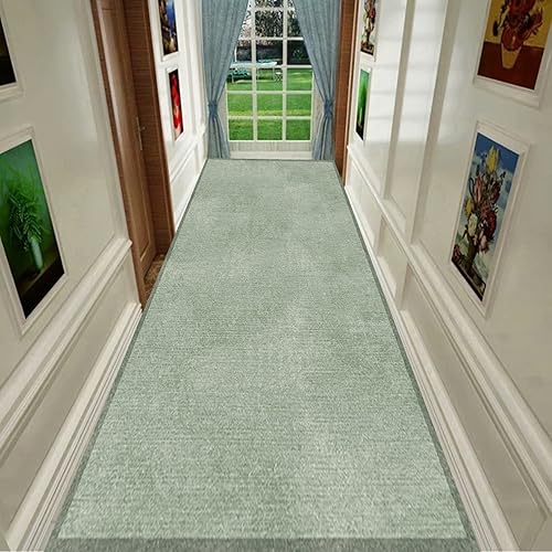 ONISUM Tapis de Couloir Vert antidérapant Lavable Long Tapis Cuisine/Hall/Chambre/Couloir Tapis étroits - 100 cm 1,5 m 2 m 250 cm 300 cm 4 m 5 m 6 m Longueur personnalisée (Size : 80×450cm) - Nail Gallerys