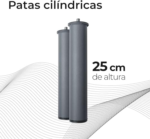 Somnia Descanso Lot de 4 Pieds Ronds filetés métalliques de 27 cm de Hauteur pour sommier ou Base tapissée, Robustes et Stables, Gris - Nail Gallerys