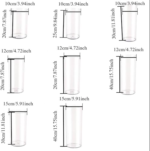 Vase cylindrique transparent pour la maison, vase en acrylique transparent pour centres de table, vase à fleurs transparent de style contemporain (15 x 40 cm) - Nail Gallerys