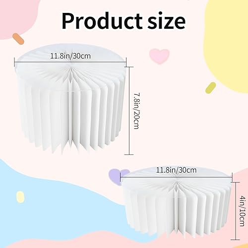 YFNVH Lot de 4 rehausseurs cylindriques blancs pour buffet, table de buffet, présentoir à desserts, colonnes en carton pliables pour fête, anniversaire, mariage, fête prénatale - Nail Gallerys
