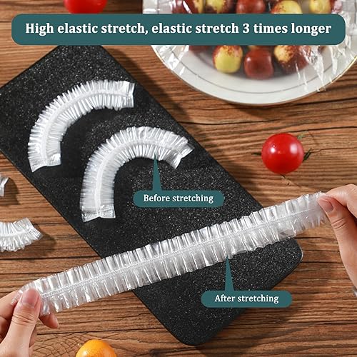 GETRICH 300 Pièces Sacs de Conservation Frais, Film Alimentaire Reutilisable Film Alimentaire Avec Élastiqués, Couvre Plat Elastique pour Conservation Légumes et Fruits - Nail Gallerys