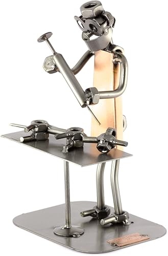 Steelman24 I Figurine en métal Vétérinaire avec Chien I Made in Germany I Idées Cadeaux I Sculpture d’Acier I Hommes de métal - Nail Gallerys