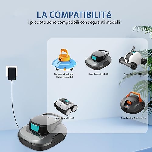 MEROM 12.6V Chargeur Aspirateur Piscine Compatible avec Steinbach Poolrunner Batterie Basic 2.0 Piscine Robot pour Aiper Seagull 600 SE 1000 1500 P1111 Pilot H1 Coasteering (2024 New) - Nail Gallerys