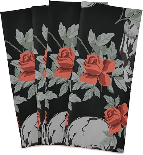 Xigua Lot de torchons de cuisine en forme de tête de mort - 1 serviette absorbante et douce - Réutilisable - Séchage rapide - 45,7 x 71,1 cm - Nail Gallerys