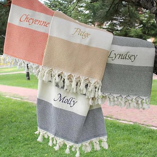 Serviette De Plage Turque Personnalisée, Cadeau Voyage Entre Filles, Cadeaux De Demoiselle D'honneur, Cadeau For Elle Serviette En Gros, Fait Main/Bachelorette/Serviette / Mariage, Bonbonnière(Custom - Nail Gallerys