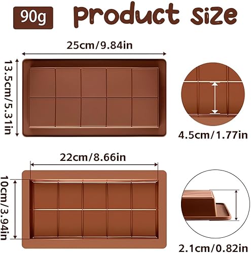 XOXVURI 2 Pièces Moule Tablette Chocolat Moule Chocolat Moule À Chocolat En Silicone Moule A Tablette Chocolat Moules Pour Faire Du Chocolat Fondant Gelée Morceaux De Chocolat Protéiné Barre - Nail Gallerys