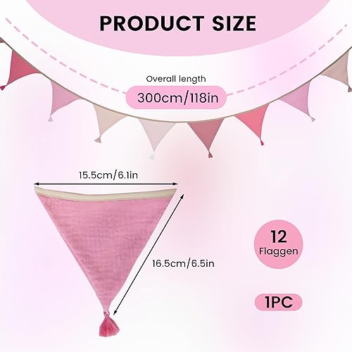 3 mètres Decoration lit cabane Fille，Guirlande lit cabane Fille，Guirlande Fanion，Guirlande Chambre Enfant， Drapeaux Guirlande lit cabane，Decoration Bapteme，décoration Chambre Fille - Nail Gallerys