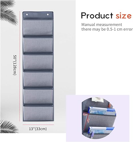 homyfort Organiseur pour Armoire Aspect multifonctionnelle - Organiseur en Tissu avec 6 Compartiments, système de Rangement à Suspendre pour Accessoires, Gris, MAGAZINE1 - Nail Gallerys