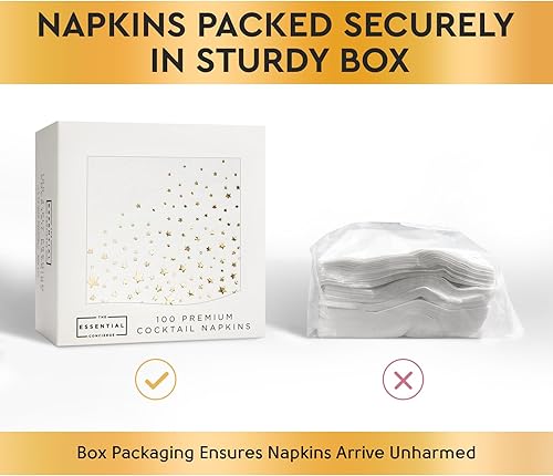 Lot de 100 serviettes de table élégantes dorées de 16,5 x 16,5 cm – Ajoutez de l'éclat à votre événement avec les serviettes de fête - Nail Gallerys