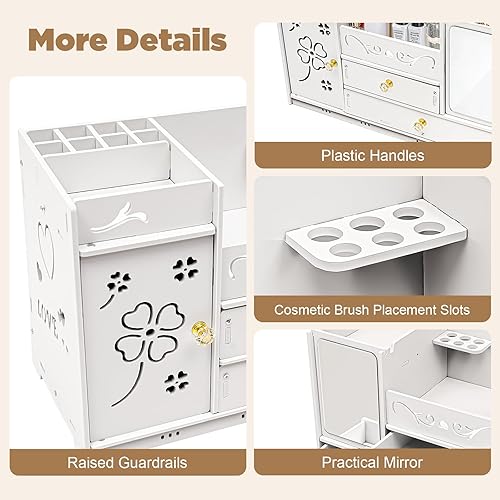 Futchoy Organisateur de cosmétiques - Boîte de rangement avec miroir et tiroirs - Nail Gallerys