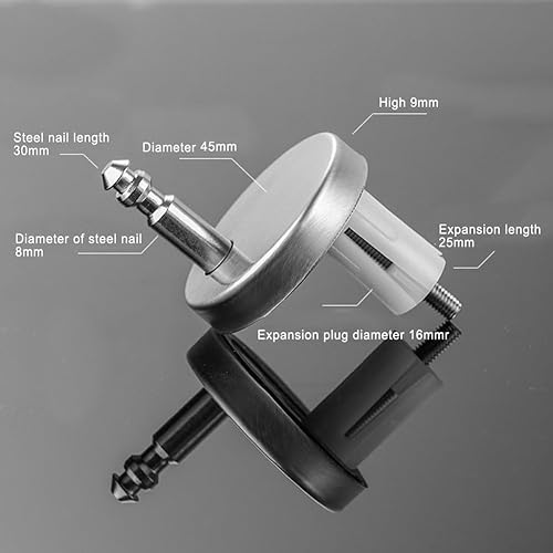 Lot de 2 charnières en acier inoxydable pour abattant WC avec boulons de fixation pour une installation facile (B 55 mm) - Nail Gallerys