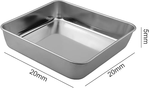 ComfyHarbor Ensemble de cuisson en acier inoxydable avec grille de refroidissement, plaque à rôtir rectangulaire avec grille de four, passe au lave-vaisselle (15 cm) - Nail Gallerys