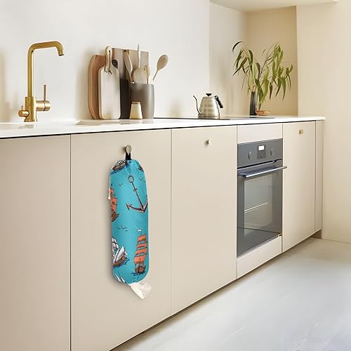 Lot de 1 support de sac en plastique bleu pour sacs d'épicerie et sacs d'épicerie pour la maison, support de sac en plastique, support mural pour sac de recyclage - Nail Gallerys